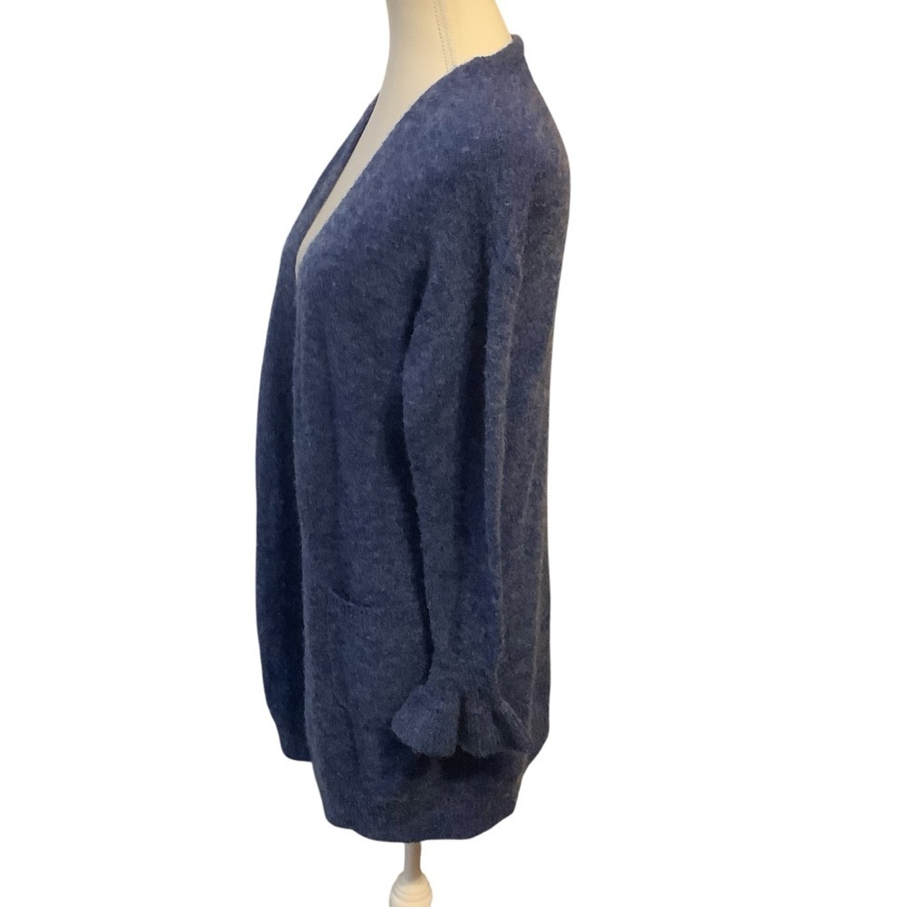 KAFFE HELLEN AYA BLUE WOOL/ MOHAIR BLEND LONG SLEEVE OPEN CARDIGAN/ Size S - Picture 3 of 12